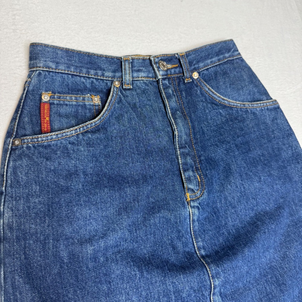 Vintage 90s Jordache Studio Womens Blue Denim Midi Skirt Size 6 ClassicFit Y2K